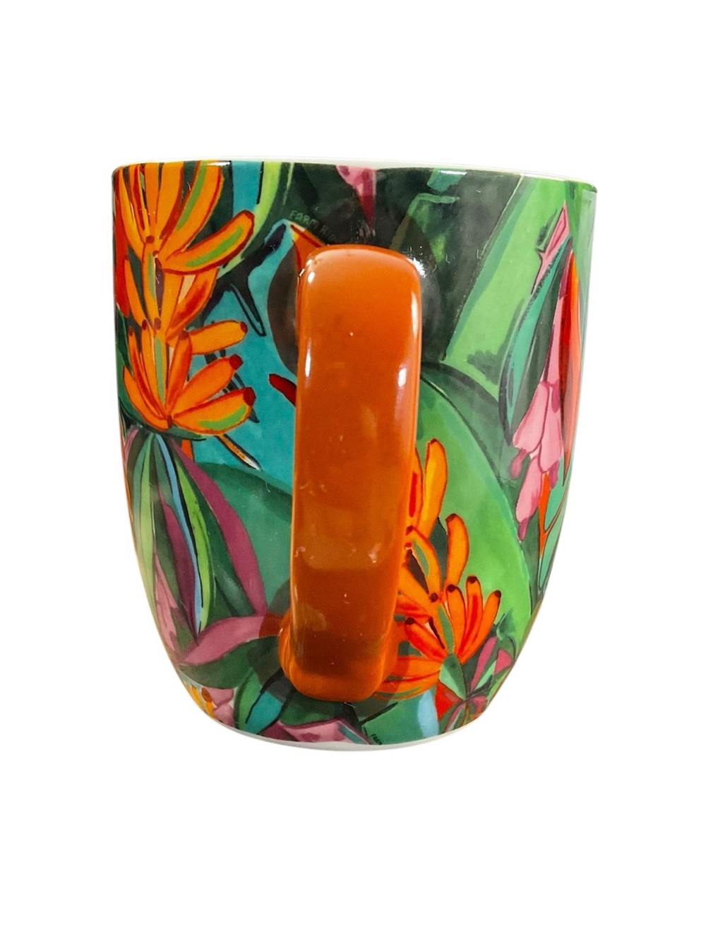 Farm Rio Banana Foliage Bright Day Mug 16 Oz Tropical Jungle Floral Coffee Cup - Picture 4 of 6